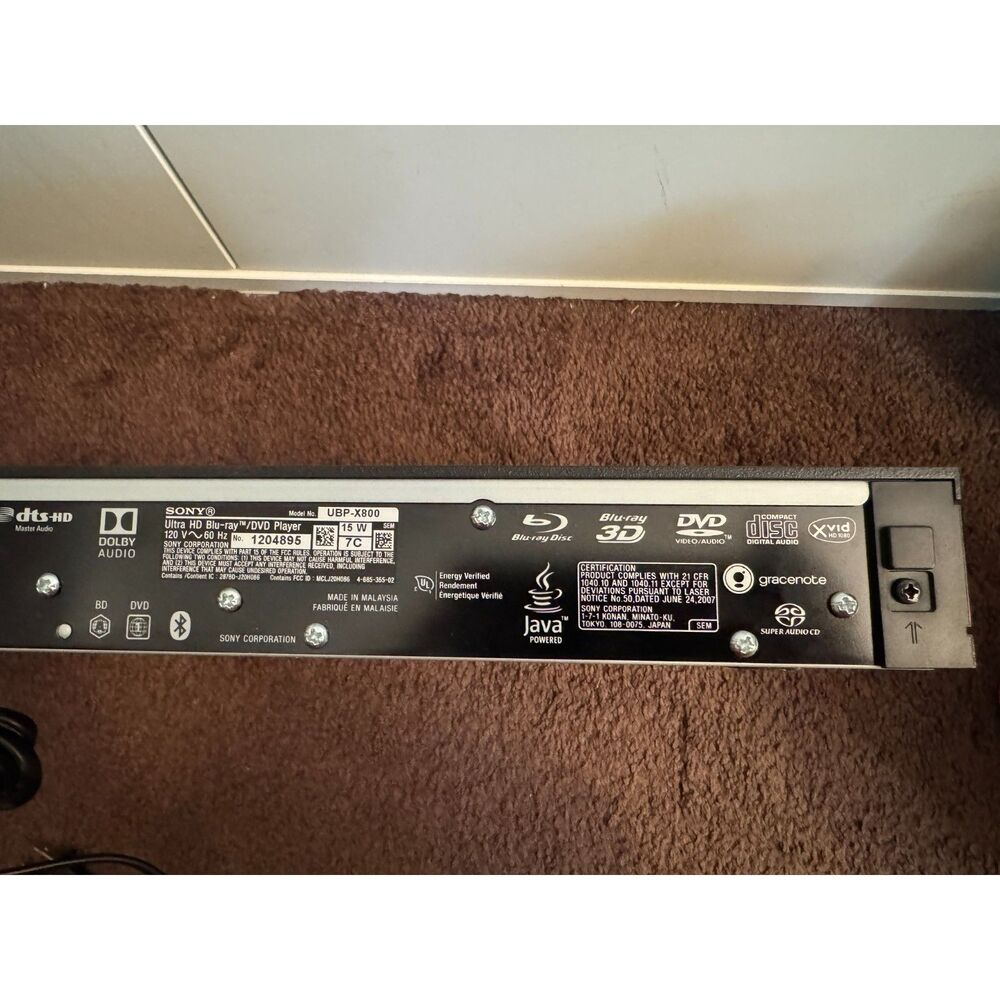 Sony UBP-X800 4K UHD Blu-ray Player – HDR – With 9 Movies – No Remote - Picture 6 of 7